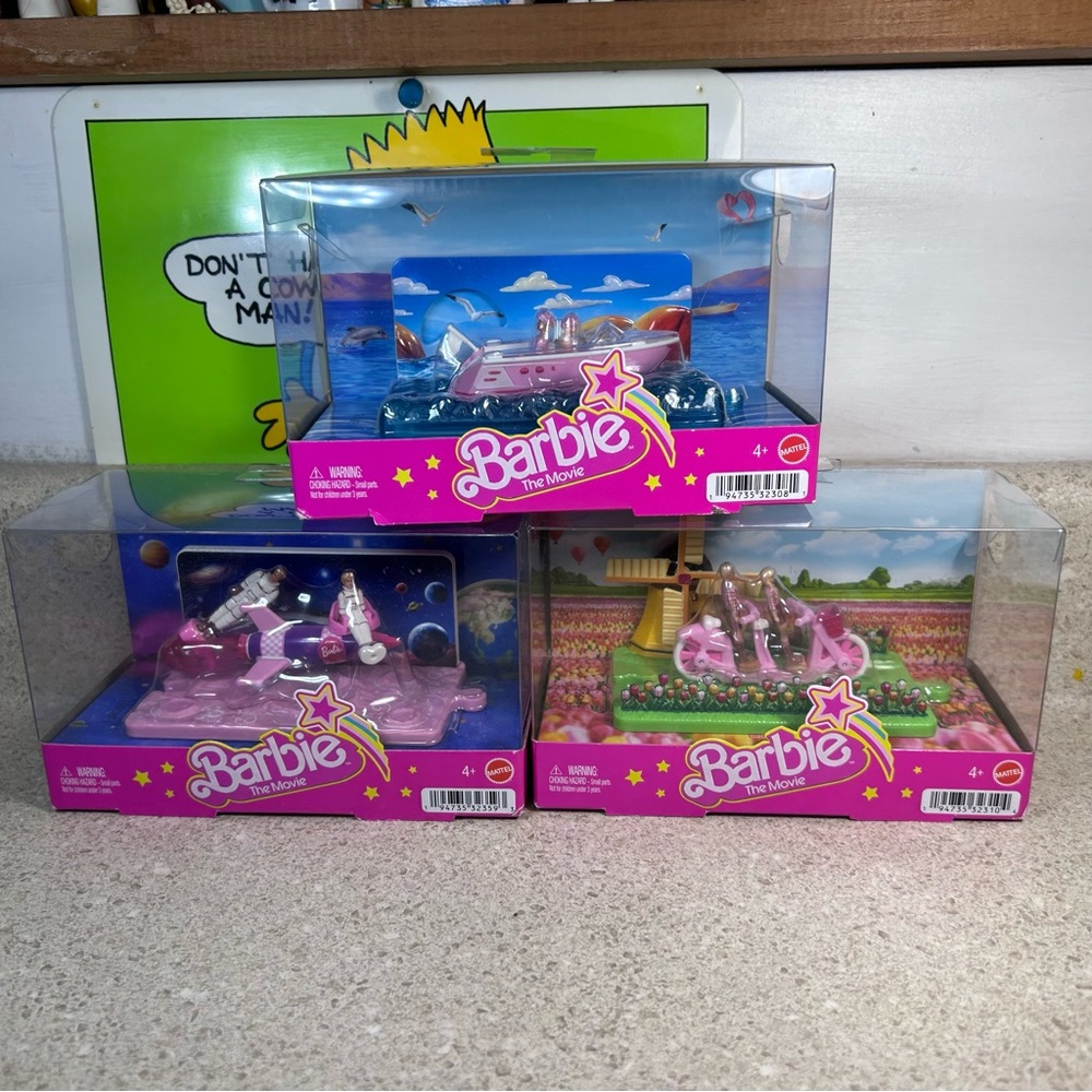 NEW Mini Barbie Land Barbie The Movie Lot of 3 Scenes